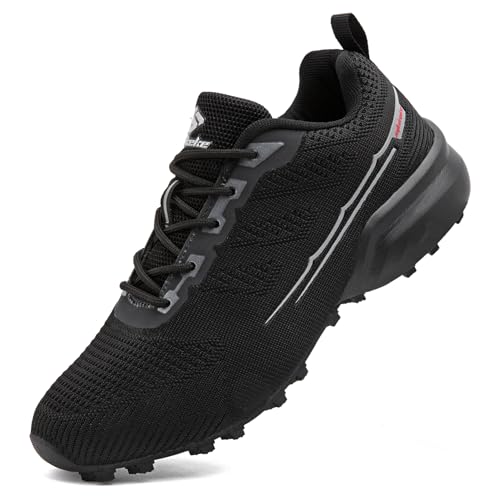 Image of Men's Trail Running Shoes Lightweight Breathable Walking Hiking Sneakers Outdoor Athletic Tennis Cross Training Shoes