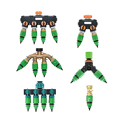 スプレー水接続 1/2/4ウェイガーデン蛇口真鍮プラスチック 4/7mm 8/11mm ガーデンホースディストリビューター Y型散水コネクターディストリビューター 灌漑パイプ用