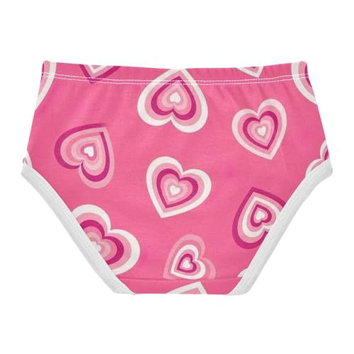 Toddler Underwear Floral 2t Cotton Panties for Girl Fancy Kids Briefs Undies Retro Concentric Heart Pink2