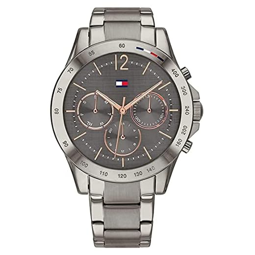 Tommy Hilfiger Reloj Analógico de Cuarzo multifunción para mujer con Correa en Acero Inoxidable