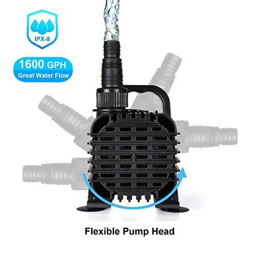 1600 Gph Submersible Pond Pump, Water Pump For Koi Pond Pool Waterfall Fountains Fish Tank And Aquarium Statuary, 100W #TOP3