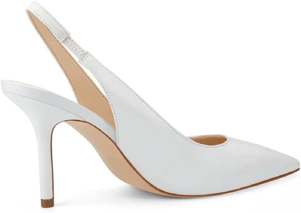 Womens Slingback Pointed Toe Stiletto Pumps Slip-on High Heels Office Lady Sandals Party Prom Dress Shoes - Image 5