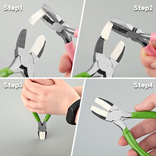 Image of Flat Nose Plier Replacement Tips with Storage Box Pair of 12 Replacement Jaws for Flat Nose Pliers Parallel Pliers Jewelry Tool Jewelry Making Pliers Tool