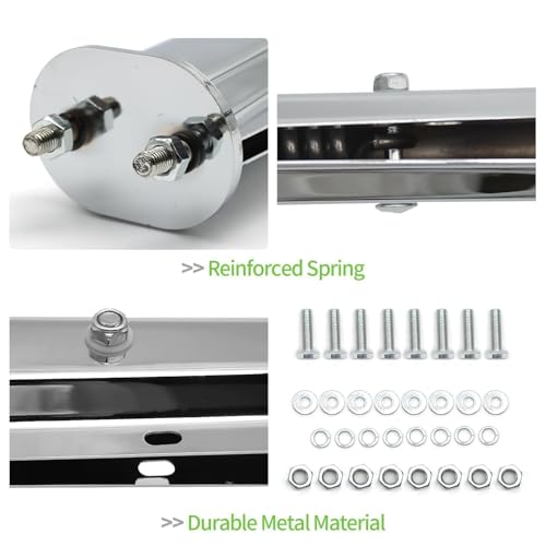 Image of 2 PCS Stainless Steel Angled Mud Flap Hanger for Semi Trucks, Bolt Spacing 2-1 /2 inch 2.5 inch,30 inch L Heavy-Duty Spring Loaded Bracket with Reflective Strip Sticker (Right + Left)