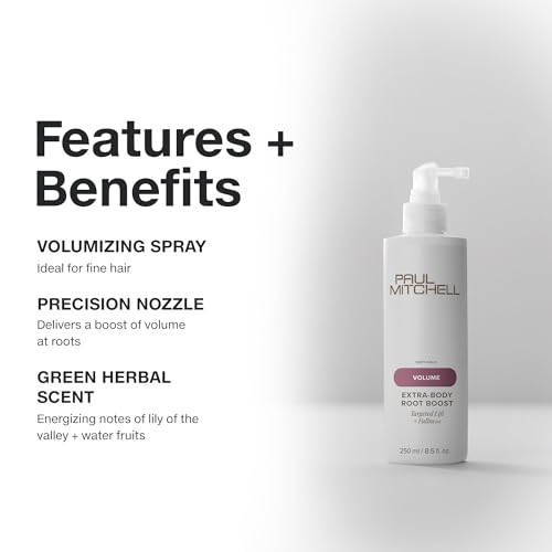John Paul Mitchell Systems Paul Mitchell Extra-Body Root Boost Volumizing Spray, Targeted Lift, Adds Fullness, For Fine Hair