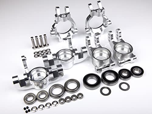 Gtbracing Gtb Metal 1/5 Rc Car Losi 5Ive -T Front Spindle Block Knuckles & Rear Wheel Hub And C Upgrade Parts (Front+Rear+C Hub, Silver) #TOP7