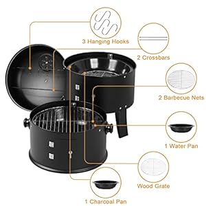 Vertical3in1charcoalfoodsmokerbbqgrillwithbuiltinthermometerairventand2accessdoorssuitableforpartiescampingoutdoorcooking Urban Country Home Decor Vertical 3 in 1 charcoal food smoker bbq grill with built in thermometer air vent and 2 access doors suitable for parties camping outdoor cooking urban country home decor