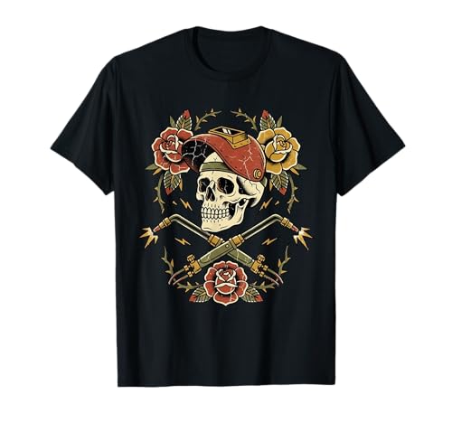 Welder Skull Tattoo Welding Torch T-Shirt