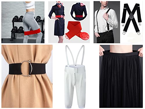 Jesep 2 Inch 20 Yards Knit Elastic Band Mixed Double-Side Twill Woven Elastic Heavy Stretch Elastic Spool For Sewing Pants Waistband, Wigs, Skirts, Craft Diy Projects (Mixed 20 Yards) #TOP7