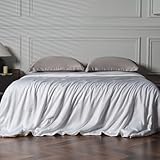 EP Mode Mulberry Silk Filled Quilt with 100% Viscose from Bamboo Fabric, Natural Lightweighted Cooling Comforter (White, King 102” X 88”)