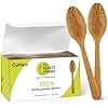 Premium Quality100% Biodegradable Spoons Made of Vegetable Fibers, 100 PCS of 6.7” Long Heavy-Duty and Splinter Free Eco-Friendly Spoons, Perfect Sustainable Cutlery for All Types of Occasions