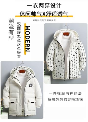 Boys Winter Coat Jacket Hooded Windproof Warm Faux Down Cotton Jacket Kids Outdoor Jacket3