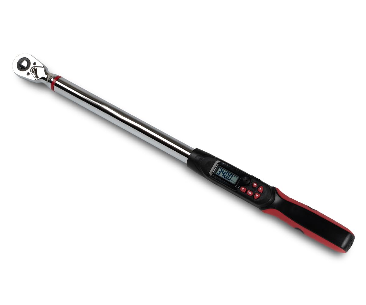 Tapha Tools 1/2 inch Digital Torque Wrench 12.5-250.7 ft-lbs (17-340 N-m) Torque Range ±2% Accuracy, LED and Buzzer Notification, Preset Memory, ISO