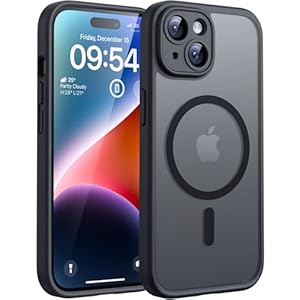 TOCOL für iPhone 14 Hülle für Magsafe, Vollständiger Kameraschutz Stoßfest Kratzfest Transluzente Rückseite Magnetisch Handyhülle für iPhone 14 Case, Schwarz