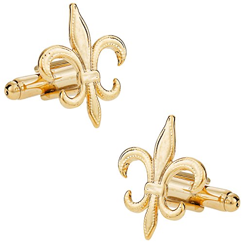 Gemelos Fleur De Lis tono dorado con caja presentación miniatura 1