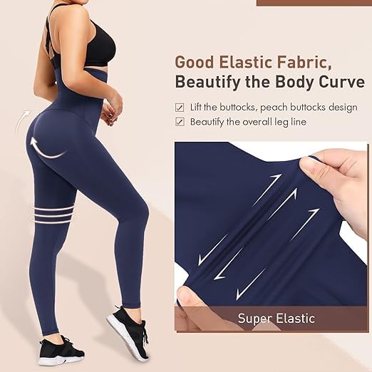 Image of Gym Leggings for Women High Waist, Corset Style Tummy Tucker Shapewear with Hook & Eye Closure for Better Compression, Casual and Gym Wear Multi-Purpose High Waist Trouser