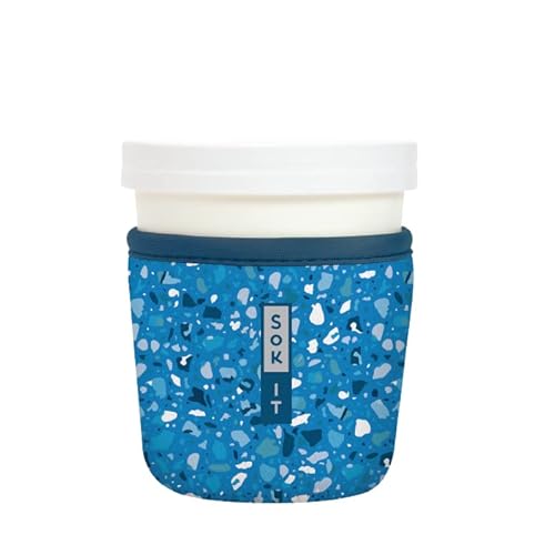 Sok It IceCreamSok Insulated Neoprene Cover (Sky Terrazzo, Tapered Ice Cream Pints)