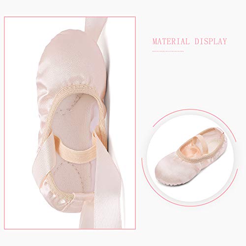 Stelle Ballet Shoes for Girls Satin/Ribbons Ballet Slippers Dance Shoes(Toddler/Little/Big Kids)4