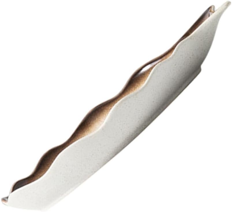 TIDTALEO Ceramic Fish Serving Dish 14-inch Japanese Sushi Plate Food Storage Plate Creative Kitchen Serving Tray for Home and Restaurant Use