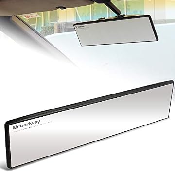 EPARTS-GOGOGO Universal Broadway 300mm 12 Inch Clear Interior Flat Wide Angle Reduce Blind Spot Clip On Rear View Mirror