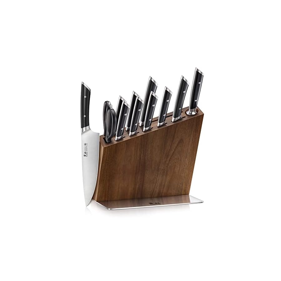 Cangshan HELENA Series German Steel Forged, HUA Knife Block Set (12-Piece, Black)