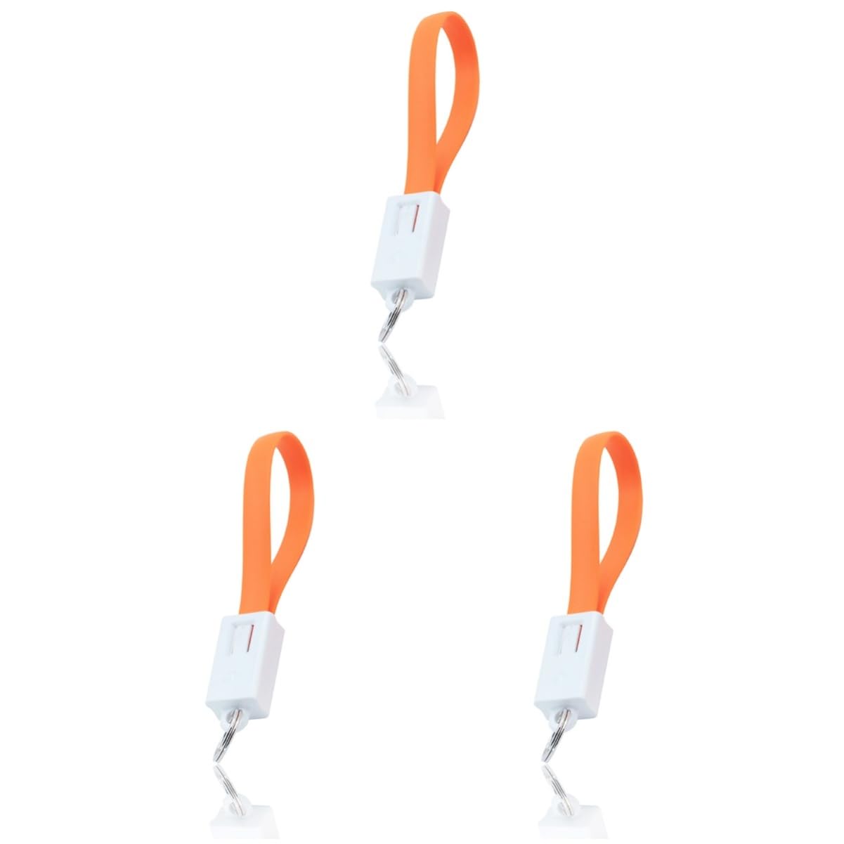 UPKOCH 3pcs USB Cable Keychain Portable Data Charging Cord for Smartphones Players and More Orange Convenient for Travel and Daily Use