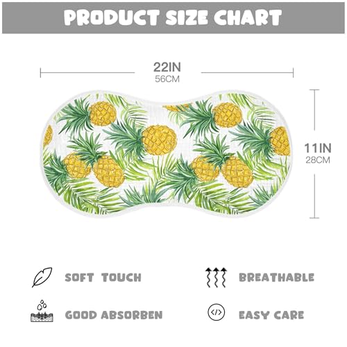xigua Pineapple and Palm Leaves Baby Burp Cloths for Newborn Boys and Girls 1 Pack, Soft & Absorbent Cotton Baby Burp Cloth, Baby Washcloths, Newborn Towel, Burp Rags4