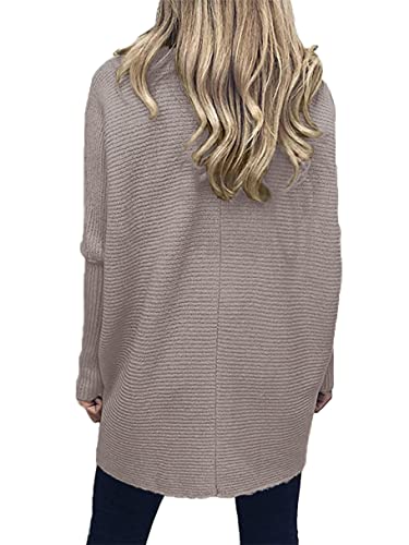 Image of ANRABESS Womens Casual Fall Sweater Turtleneck High Neck Batwing Sleeve Oversized Sweater Dress