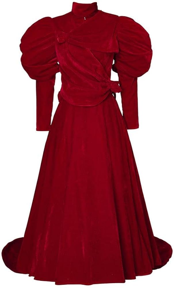 strapless open back dress Briella Red Velvet Cape Dress