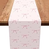 Xinvery Schleifen Deko Geburtstag,Rosa Tischläufer Geburtstag Schleife Party Dekorationen Birthday Tischband Deko Tischdekoration für Hochzeit Einschulung 180 x 35cm