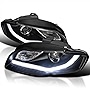 SPEC-D TUNING LED Black Projector Headlights Compatible with 2006-2008 Audi A4 All, Left + Right Pair Headlamps Assembly