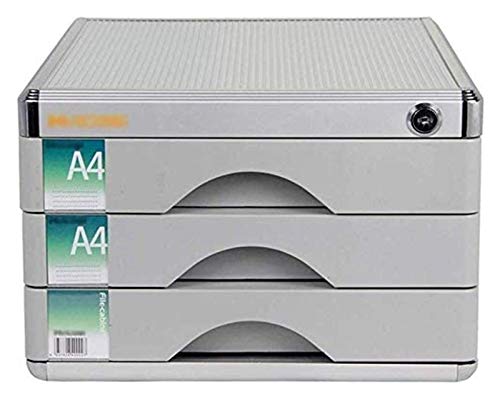 Archivador plano Archivo de Escritorio Armario de Aluminio aleación de Aluminio con Bloqueo de Escritorio Drawer Manager Landslide Track Pequeño Blanco Blanco Clasificación Caja de Almacenamiento Cover