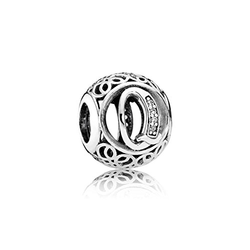 Colgante vintage Q plata 925 circonitas blancas regalo aniversario mujer detalle 791861CZ