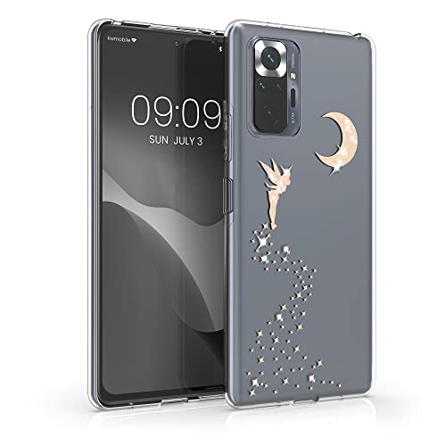 kwmobile Carcasa Compatible con Xiaomi Redmi Note 10 Pro - Funda de TPU Hada Brillante en Oro...