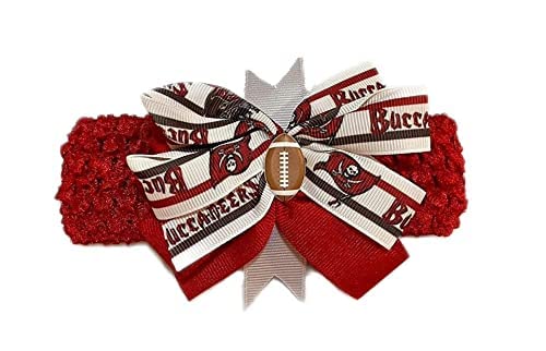 Image of Buccaneers Baby Girl Boutique Bow Crocheted Headband