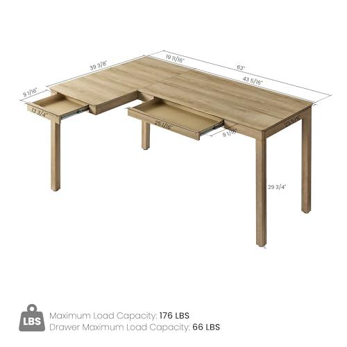 L shaped executive office desk