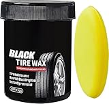Reifenglanzcreme mit Schwamm, Gummireifen-Pflegecreme, wasserfester Felgenreiniger, abweisend gegen Schlamm und Flecken, für Pkw, Lkw, Anhänger und Traktoren
