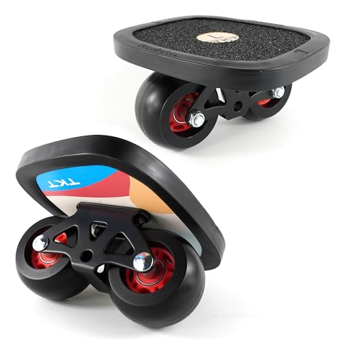 TKT Beginner Portable Roller Road Drift Skates Plate with Cool Maple Deck Anti-Slip Board Split Skateboard?Black?
