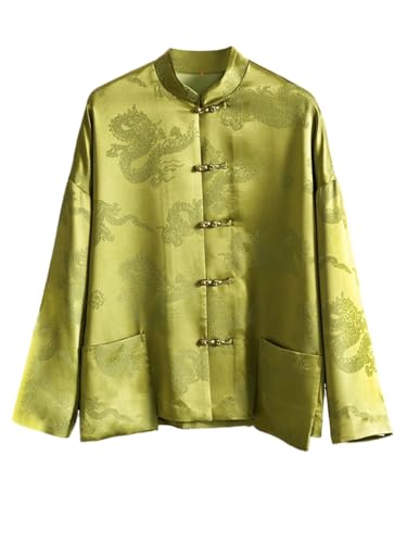 Veste en soie motif dragon jacquard le cadeau d'exception rétro pour femme