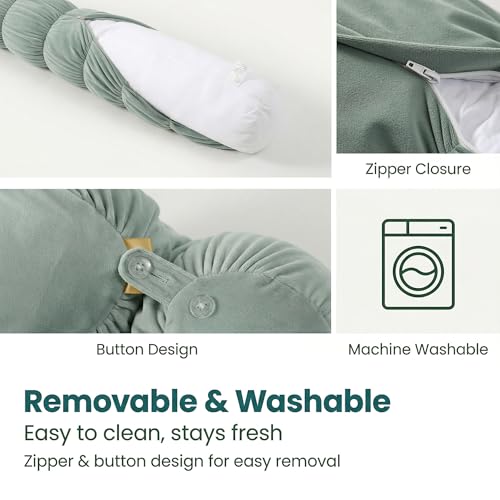 Ailuteie Pat. Pend. Long Cylinder Pillow for Bed, 47 Inch, Green by Ailuteie - Used condition - Image 5