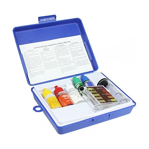 Pool Central 5-Piece Swimming Pool Test Kit with Tester Block and Case Cover