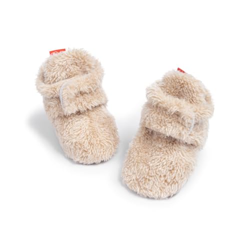 Image of Babelvit Newborn Baby Boy Girl Soft Fleece Booties Stay On Infant Slippers Socks Shoe Non Skid Gripper Toddler First Walkers Winter Ankle Crib Shoes
