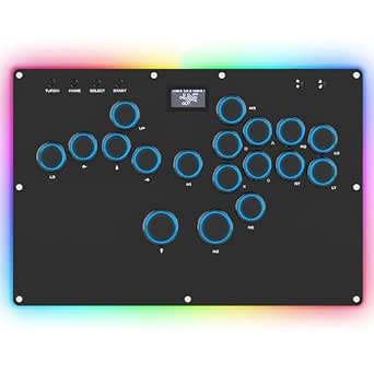 GuileKeys GK-18 Leverless Arcade Stick with RGB Lights and Hot-Swappable Keys for PS5, PS4, PS3, PC, Switch