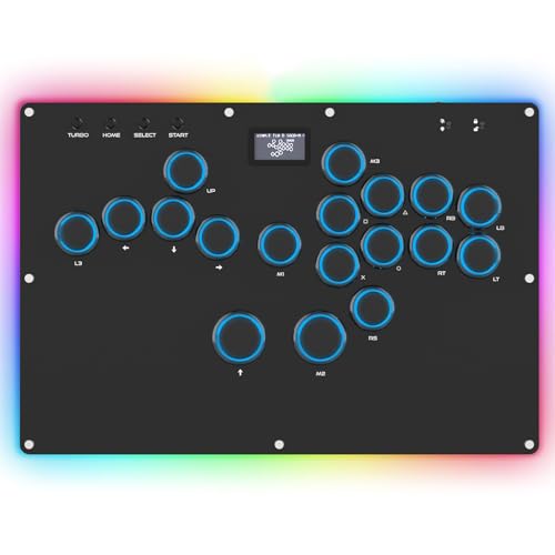 GuileKeys GK-18 Leverless Arcade Stick, All-Button Fight Controller with 18 Keys, RGB Lights, Hot-Swappable for PS5/PS4/PS3/PC/Switch, Arcade Fight Stick Black by GuileKeys - Used condition - US$60.48