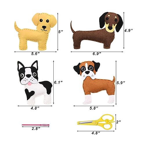 Allazone Animal Sewing Kit - Craft Kit for Kids Ideal for Felt Ornaments and Dog Felt Projects, klein - Image 3