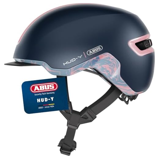 Casque ABUS Urban HUD-Y - lumière LED arrière magnétique et rechargeable