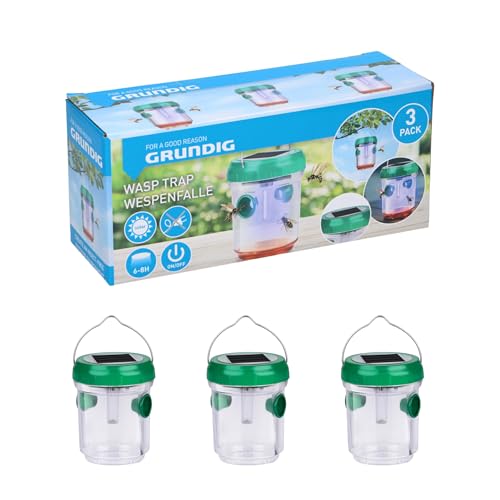 Trampa Repelente de Avispas Ahuyentador Reutilizable, Pack de 3 Nidos Avispas Hogar Casa y Jardin, Proteccion contra Insectos, Ahuyentador Ecológico de Exterior Luces Solares