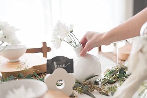 Etúhome White Sphere Bud Vase, Small Flower Vessel Statement Shelf Styler, Mouth-Blown Recycled Glass Accent For Home Décor And Weddings #TOP4