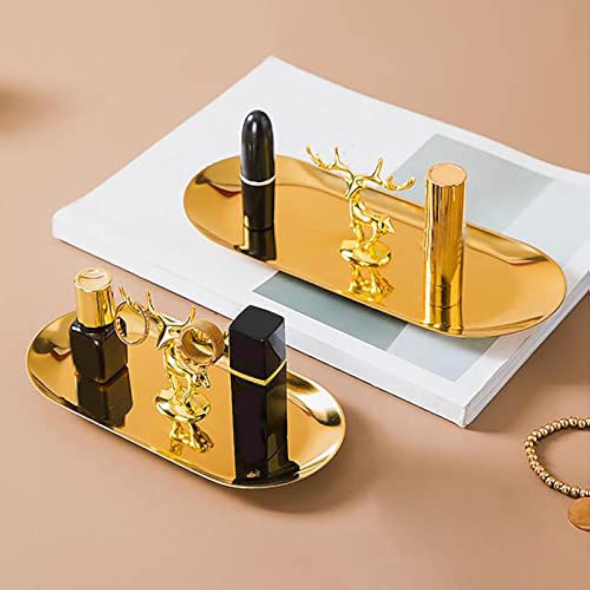 Metal Jewelry Tray Dish Organizer for Bathroom Vanity