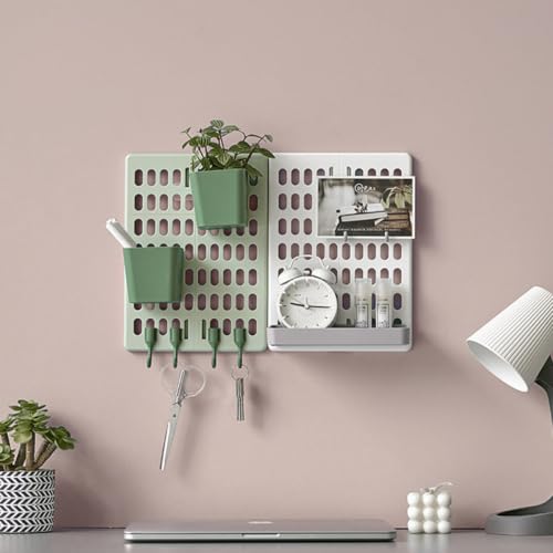 Soporte de pared para cocina y baño LABRIMP estante rectangular multifuncional con ganchos 6